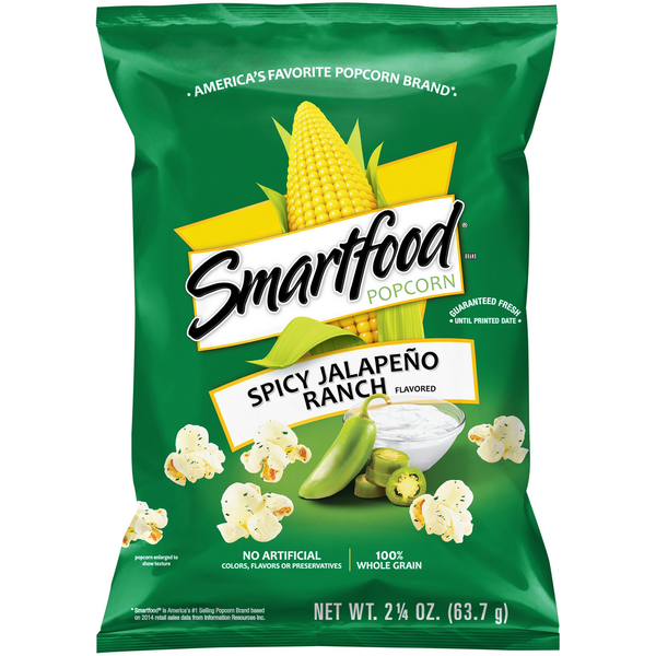 Popcorn & Jerky Smartfood Spicy Jalapeño Ranch Flavored Popcorn hero