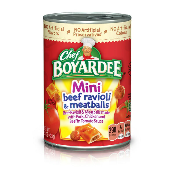 Canned Meals & Beans Chef Boyardee Mini Beef Ravioli and Meatballs hero