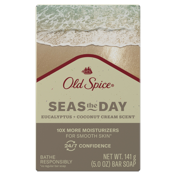 Body Lotions & Soap Old Spice Premium Bar Soap, Seas The Day Eucalyptus and Coconut Cream Scent hero