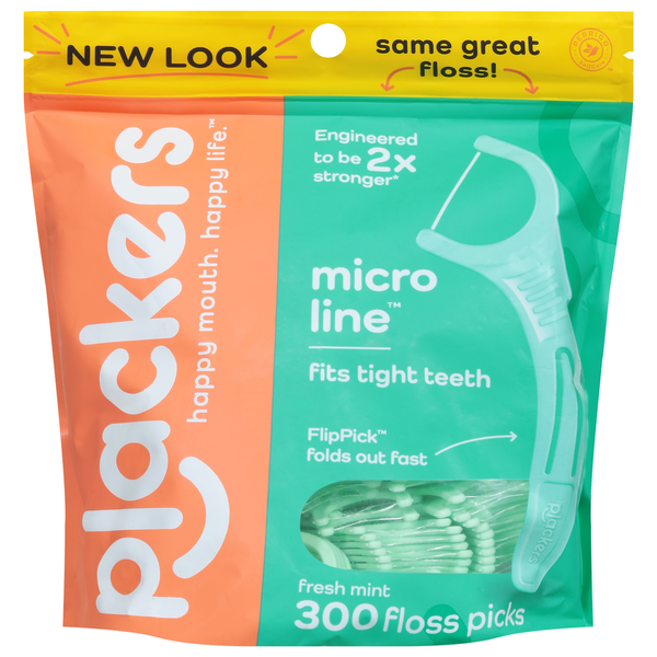 Oral Hygiene Plackers Micro Mint Floss Picks, Micro Line, Fresh Mint hero