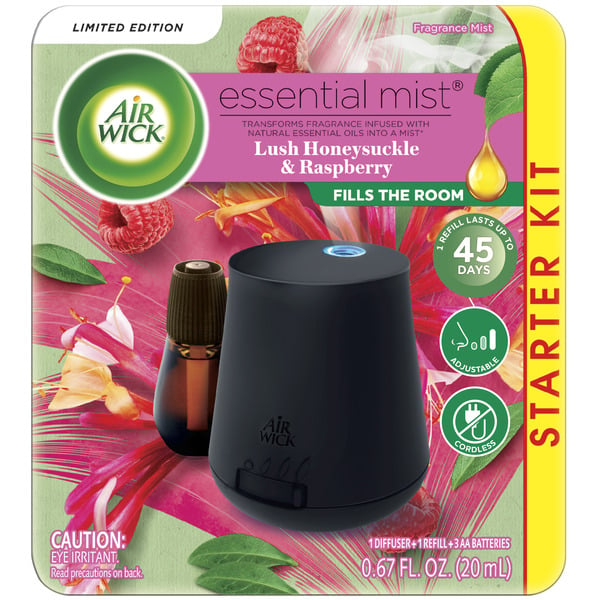 Air Wick® Essential Mist Starter Kit (Diffuser + Refill), Lush Honeysuckle & Raspberry hero