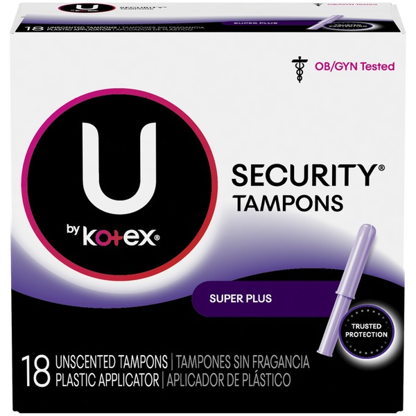 Feminine Care U by Kotex Tampons, Plastic, Super Plus, Unscented hero