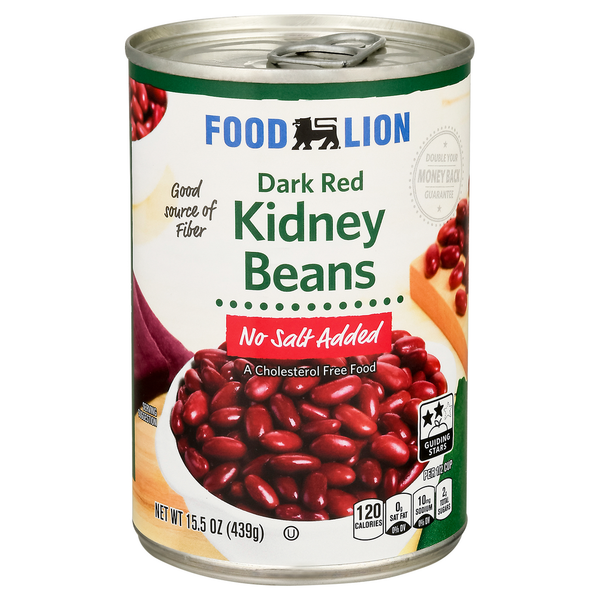 Canned Meals & Beans Food Lion Kidney Beans, Dark Red hero