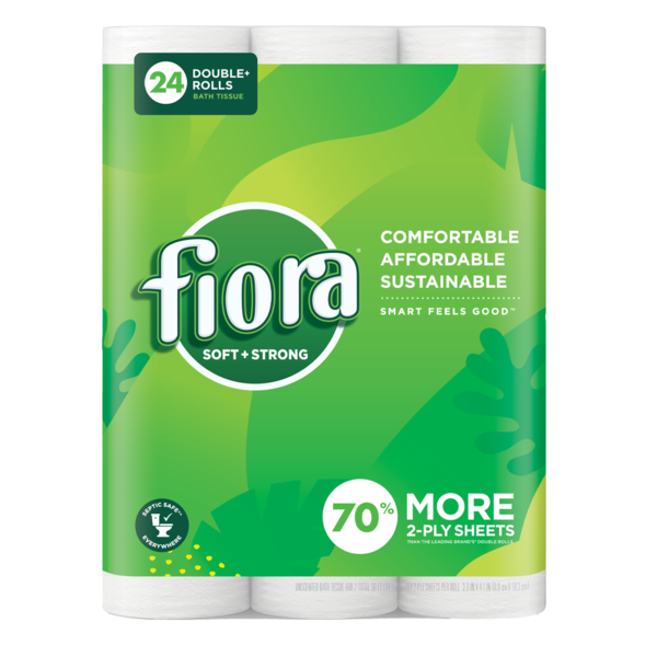 Paper Goods Fiora Soft, Strong Toilet Paper, Double+ Roll hero