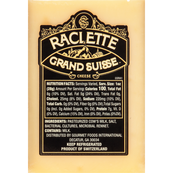 Specialty Cheeses Grand Suisse Cheese, Raclette hero