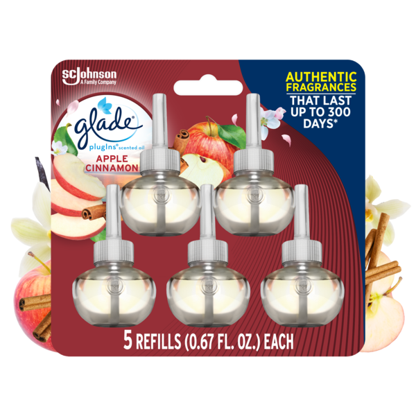 Air Fresheners & Candles Glade PlugIns Scented Oil Air Freshener Refills, Apple Cinnamon hero