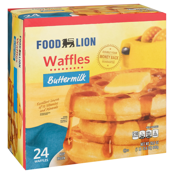 Frozen Breakfast Food Lion Waffles, Buttermilk hero