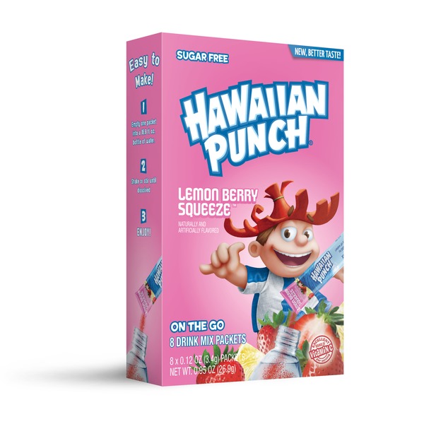 Cocoa & Drink Mixes Hawaiian Punch Drink Mix Packets, Sugar Free, Lemon Berry Squeeze, On The Go hero