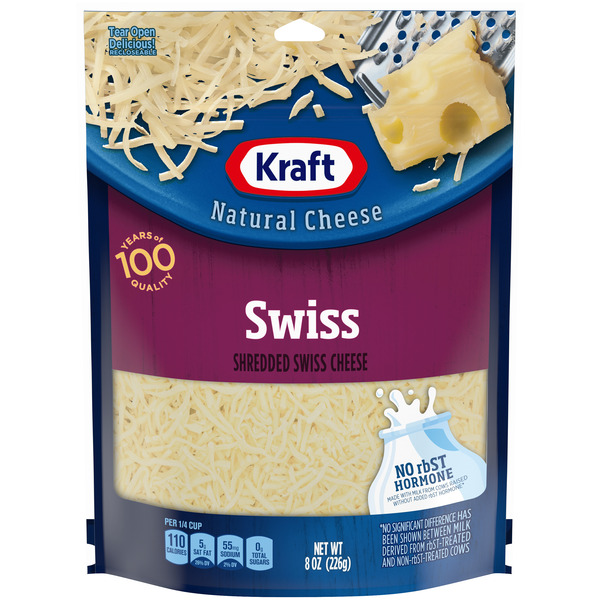 Packaged Cheese Kraft Swiss Shredded Cheese, oz Bag hero