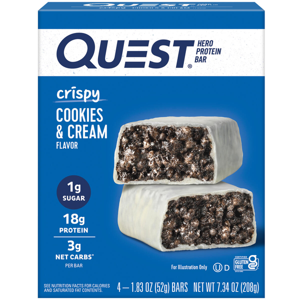 Energy & Granola Bars Quest Cookies & Cream Hero Protein bar, Low Carb. hero