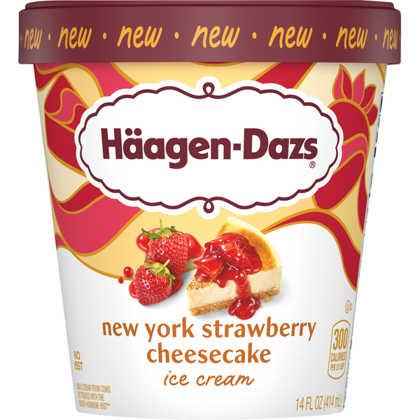 Ice Cream & Ice Haagen-Dazs Ice Cream, New York Strawberry Cheesecake hero