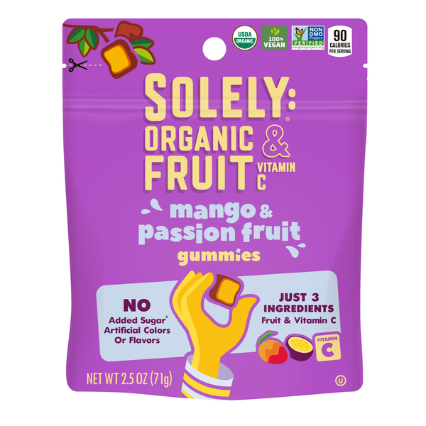 Candy & Chocolate Solely Organic Whole Fruit Gummies, Mango & Passionfruit hero