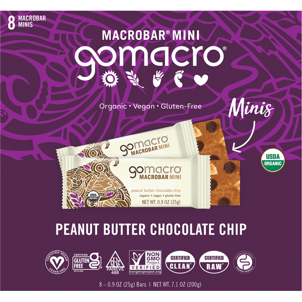 Energy & Granola Bars GoMacro MacroBars, Peanut Butter Chocolate Chip, Mini hero