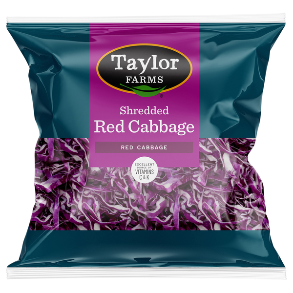 Packaged Vegetables & Fruits Taylor Farms Shredded Red Cabbage hero