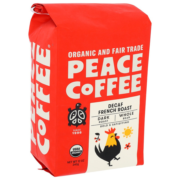 Coffee Peace Coffee Decaf French Roast Organic Whole Bean Decaffeinated Coffee hero