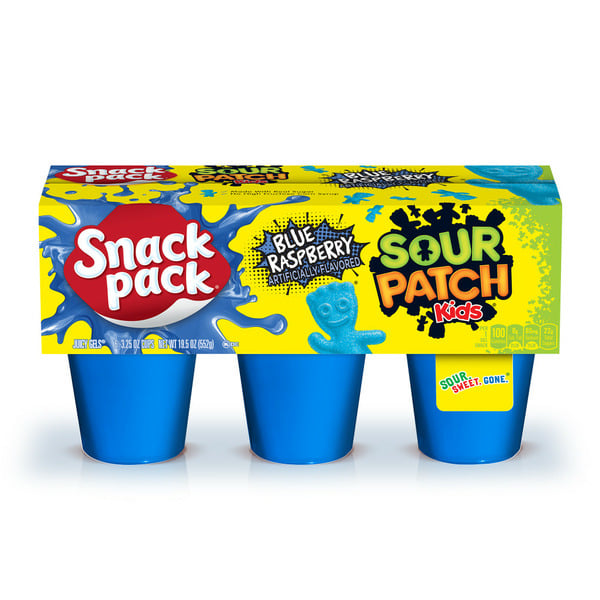 Candy & Chocolate Snack Pack SOUR PATCH KIDS BLUE RASPBERRY Flavored Juicy Gels hero