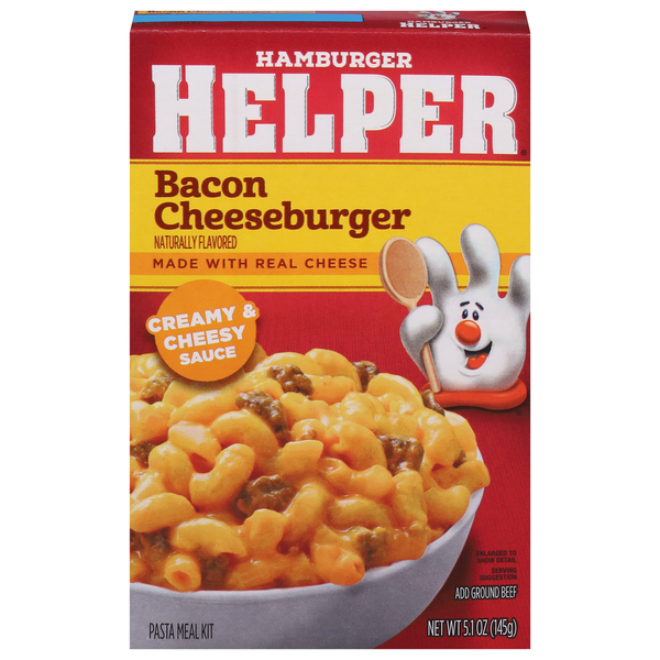 Instant Foods Hamburger Helper Pasta Meal Kit, Bacon Cheeseburger hero