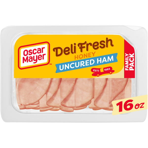 Packaged Lunchmeat Oscar Mayer Deli Fresh Honey Uncured Ham Sliced Sandwich Lunch Meat Family Size hero