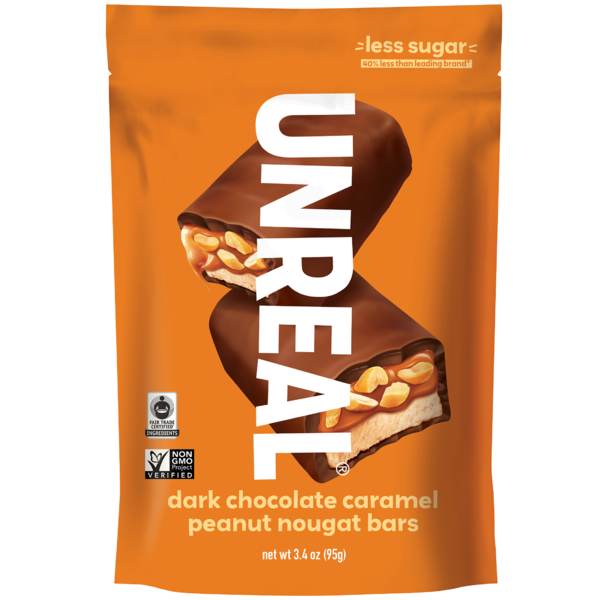 Candy & Chocolate UNREAL Dark Chocolate Caramel, Peanut Nougat Bars hero