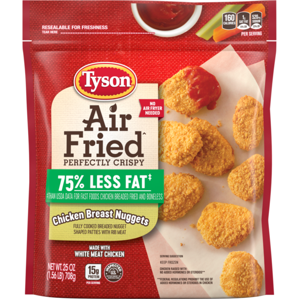 Prepared Meals Tyson Air Fried Perfectly Crispy Chicken Nuggets, 25 oz. (Frozen) hero