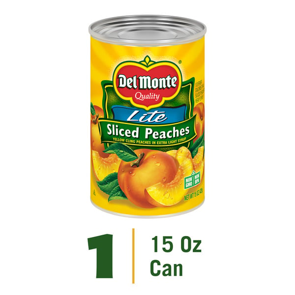 Canned Fruit & Applesauce Del Monte Sliced Peaches, Lite hero