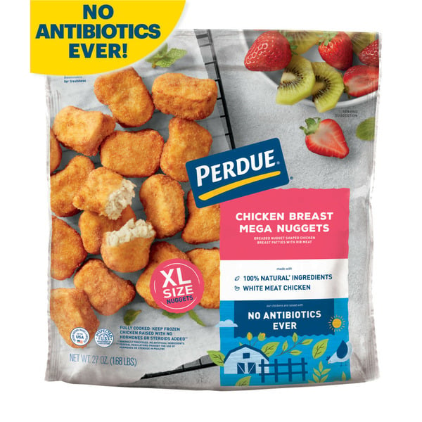 Packaged Poultry Perdue No Antibiotics Ever Breaded Chicken Breast Mega Nuggets hero