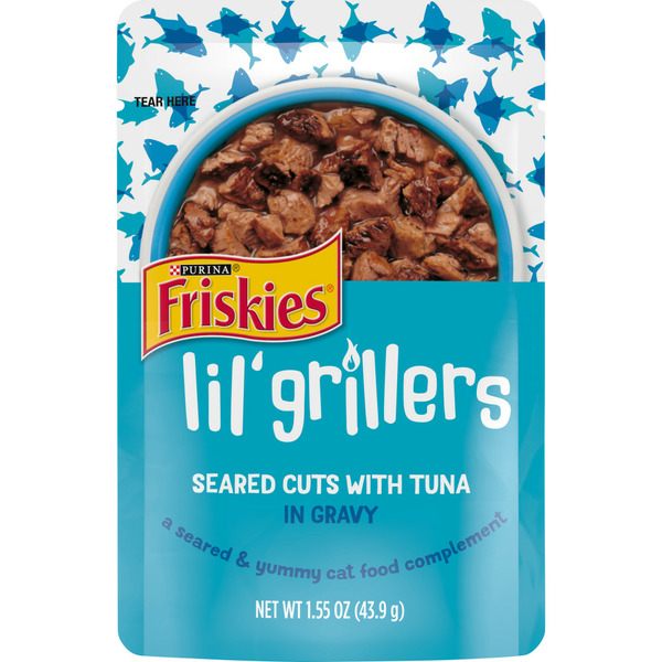 Cat Food & Care Purina Friskies Gravy Wet Cat Food Lickable Cat Treats, Lil' Grillers Seared Cuts With Tuna hero