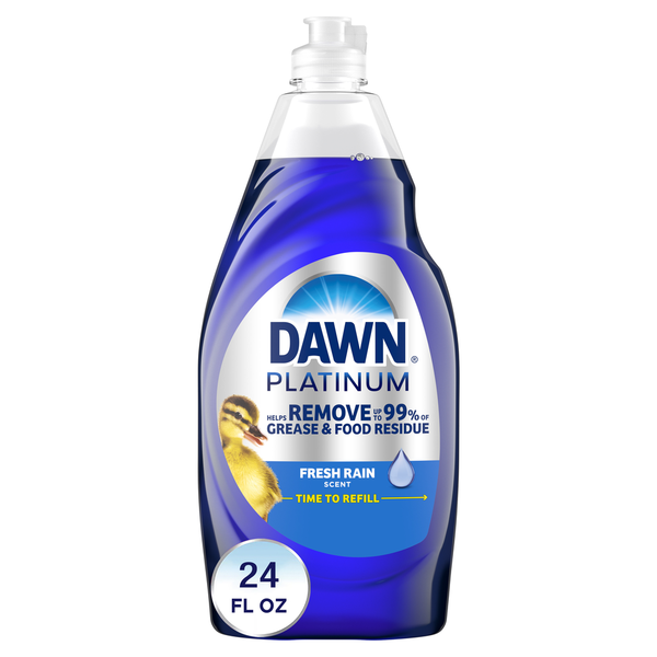 Cleaning Products and Supplies Dawn Platinum Dishwashing Liquid Dish Soap, Refreshing Rain hero