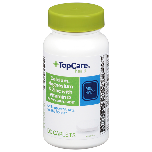 Vitamins & Supplements TopCare Calcium, Magnesium & Zinc with Vitamin D, Caplets hero