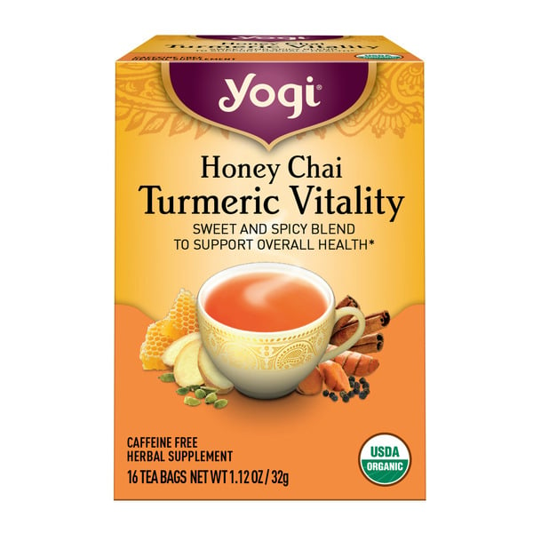 Tea (Loose, Bags and Pods) Yogi Tea Herbal Tea, Honey Chai Turmeric Vitality, Caffeine Free hero