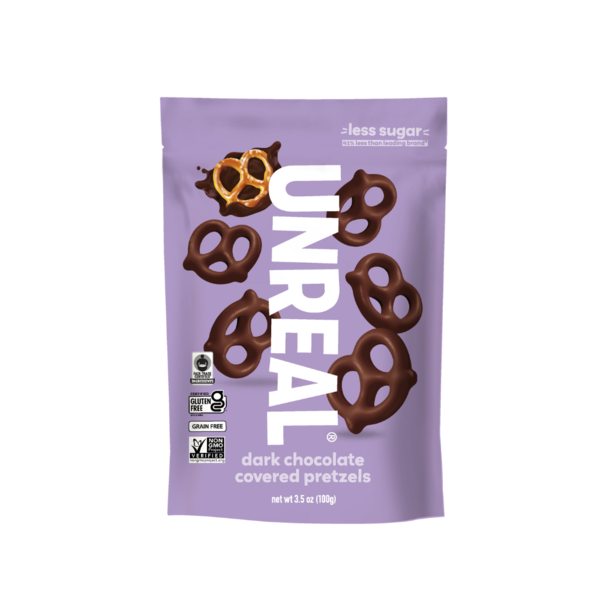 UNREAL Dark Chocolate Covered Pretzels hero