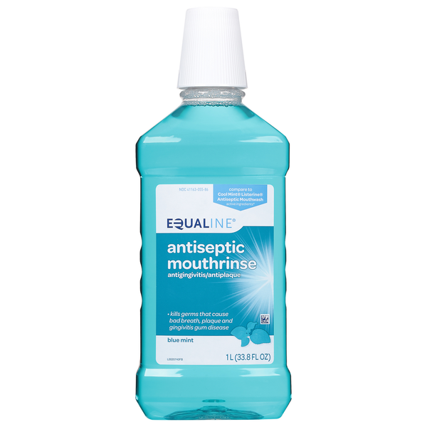 Oral Hygiene Equaline Mouthrinse, Antiseptic, Blue Mint hero