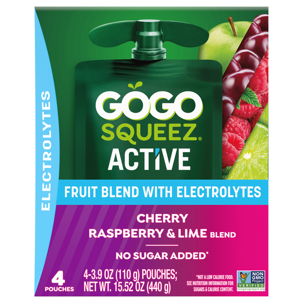 GoGo Squeez Fruit Blend, Cherry Raspberry & Lime hero