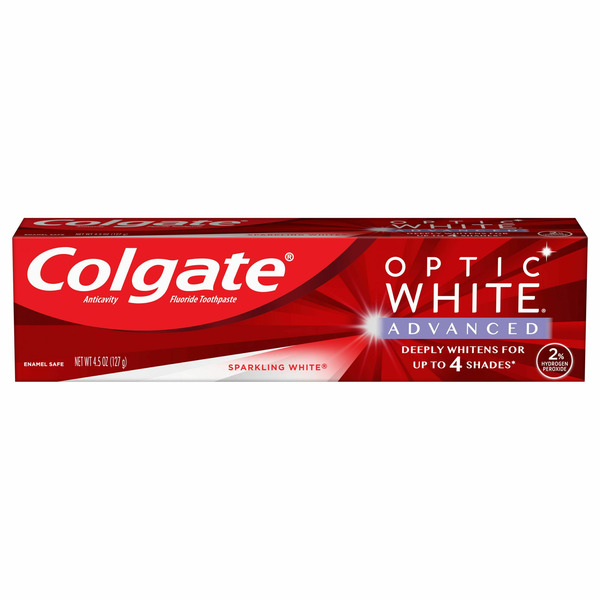 Colgate Optic White Advanced Teeth Whitening Toothpaste, Sparkling White hero