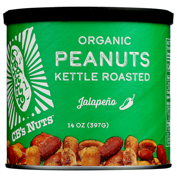 Chips & Pretzels CB's Nuts Org Kettle Roasted Peanuts, Jalapeno hero