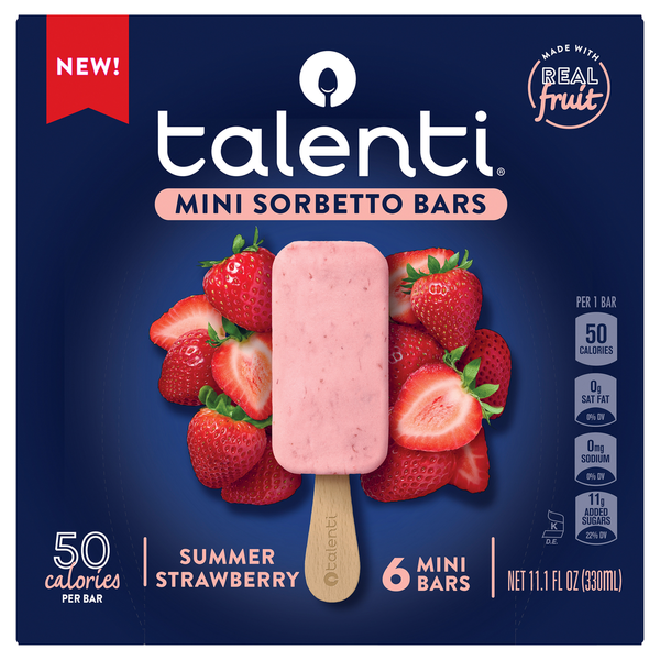 Talenti Sorbetto Bars, Summer Strawberry, Mini hero