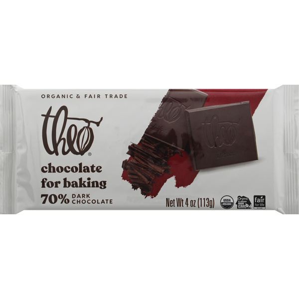 Baking Supplies & Decor Theo Chocolate Dark Chocolate, for Baking, 70% hero