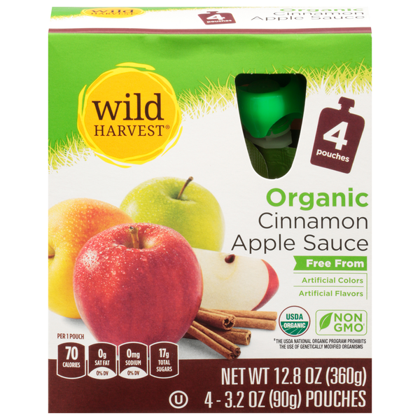 Canned Fruit & Applesauce Wild Harvest Apple Sauce, Cinnamon, Organic hero