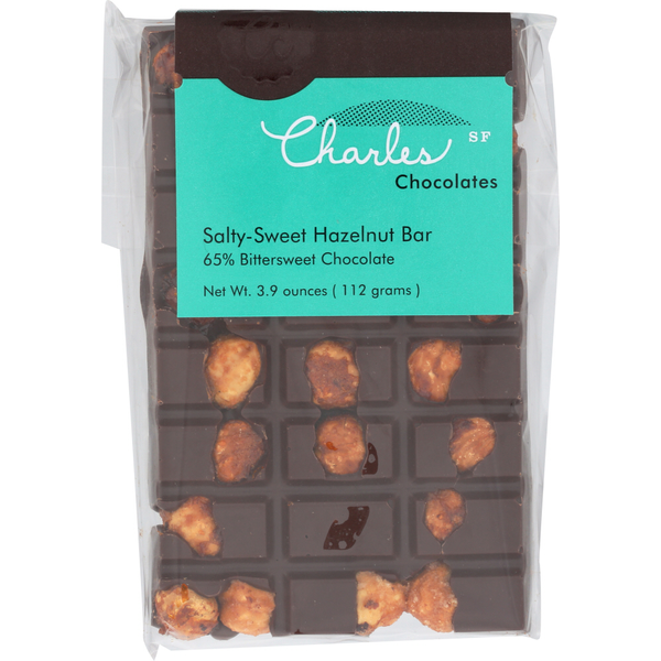 Confections & Chocolates Charles Chocolates Sf Salty-Sweet Hazelnut Bar hero