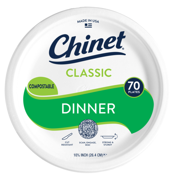 Plates, Bowls, Cups & Flatware Chinet Paper 10 3/8in Dinner Plate (70 Count) hero