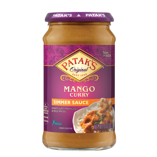 Asian Foods Patak's Mango Curry Indian Simmer Sauce, Mild hero