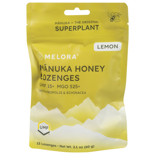 Melora Lozenges, Lemon, Manuka Honey hero