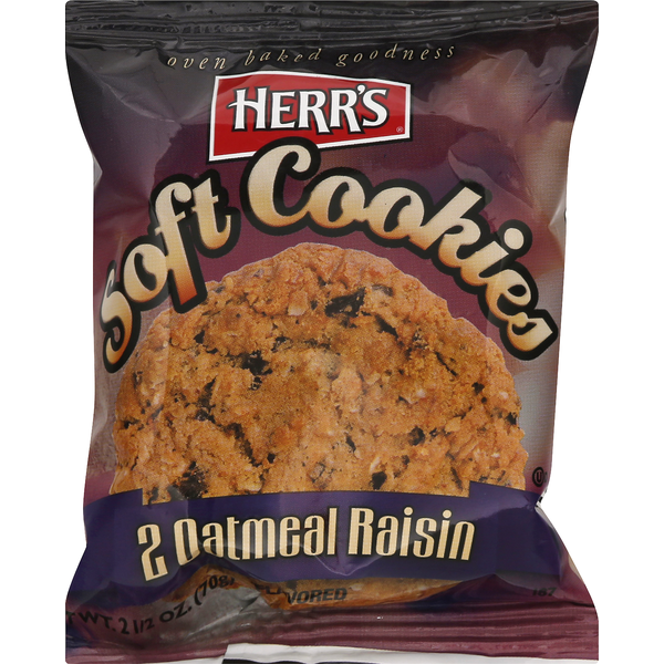 Cookies & Cakes Herr's Soft Cookies, Oatmeal Raisin Flavored hero