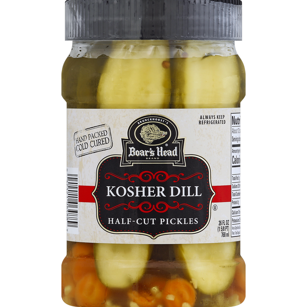 Pickled Goods & Olives Boar's Head Kosher Dill Half Cut Pickles hero