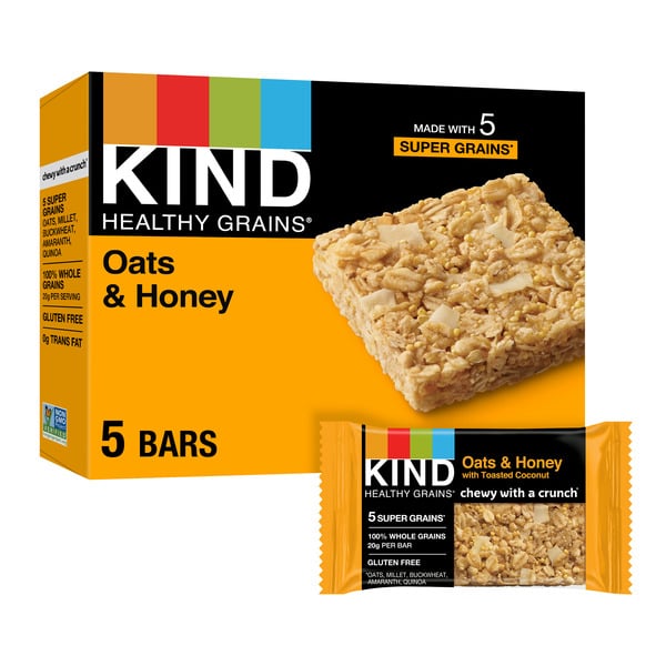 Breakfast/Granola Bars & Pastries KIND Oats & Honey with Coconut hero