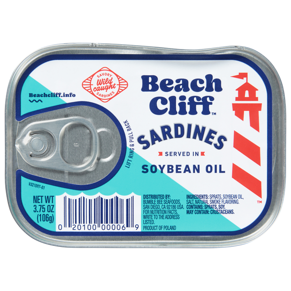 Canned Meat & Seafood Beach Cliff Sardines, Soybean Oil hero