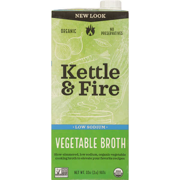 Soup, Broth & Bouillon Kettle & Fire Vegetable Broth, Low Sodium hero