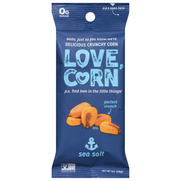 LOVE CORN Crunchy Corn, Sea Salt hero