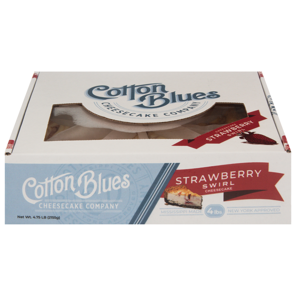 Bakery Desserts Cotton Blues Cheesecake Company Cheesecake, Strawberry Swirl hero