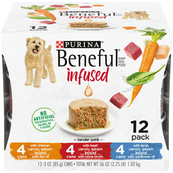 Dog Food & Care Purina Beneful Infused Pate Wet Dog Food , Pate With Real Lamb, Chicken or Beef Varieties hero